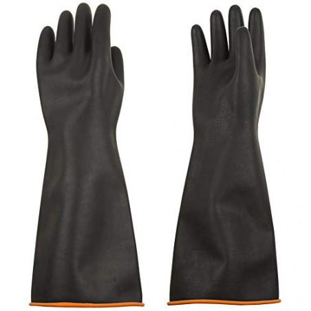 Black Industrial Rubber glove rough palm 35cm